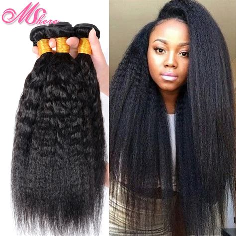 18 Inch Yaki Straight Human Hair Weave Brazilian Kinky Straight。